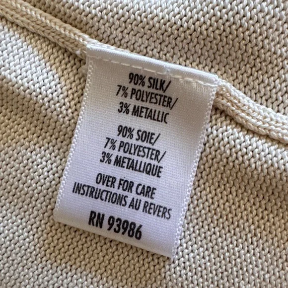 Casual Corner Vintage Light Cream Open-Front Knit Cardigan Size Medium - Picture 3 of 6